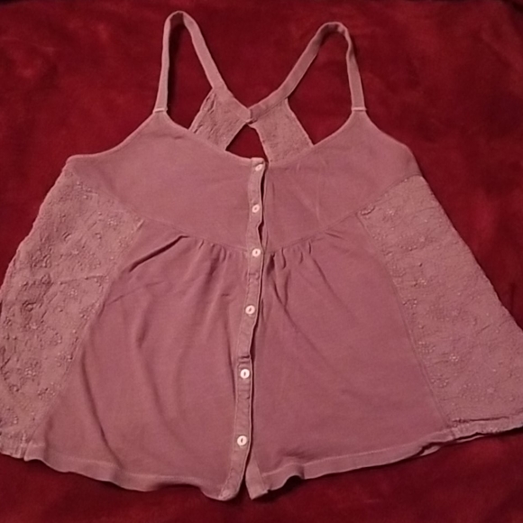 Amer Eagle Peasant style embroidered Tank - Picture 1 of 5